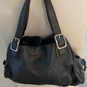 Cole Haan multi-section leather satchel.